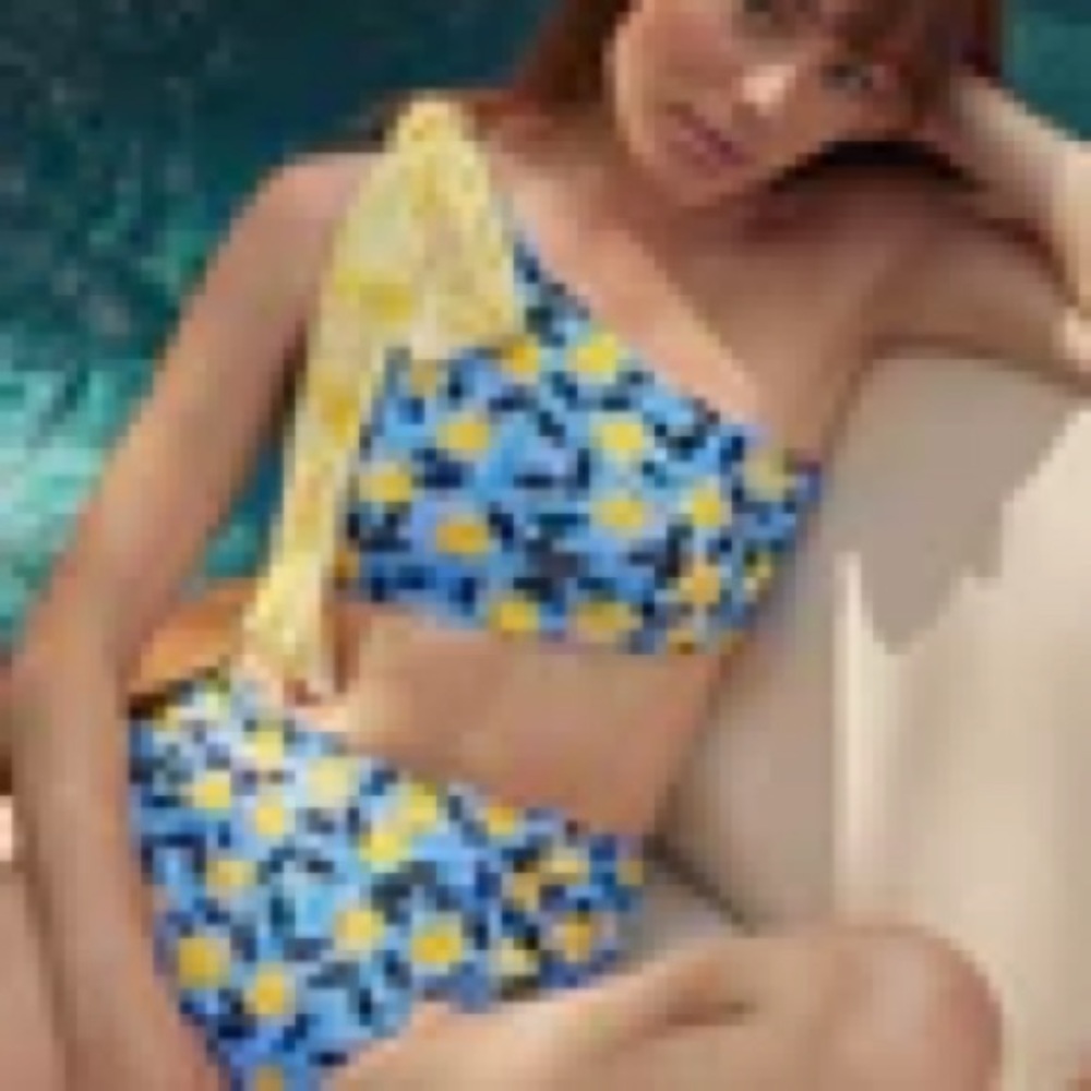 Summersalt The Ruched High Leg High Rise Bottom - Nectarine Orchard 4